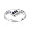 Bague or 750 blanc saphir et diamant