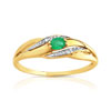 Bague or 750 2 tons émeraude et diamant