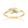 Bague or 750 2 tons diamant