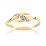 Bague or 750 2 tons diamant