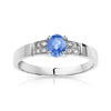 Bague or 750 blanc saphir et diamant