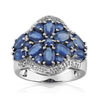 Bague or 750 blanc saphir et diamant