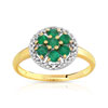 Bague or 750 2 tons émeraude et diamant