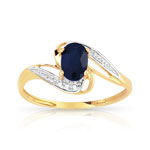 Bague or 750 2 tons saphir