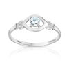 Bague or 750 blanc aigue-marine
