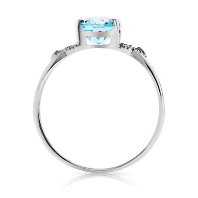 BAGUE en or blanc 750. 1 topaze bleue traitÃ©e 1.50 carat. Taille 48 ...