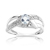 Bague or 750 blanc aigue-marine et diamant