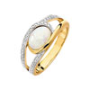 Bague or 750 2 tons opale et diamant