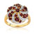 Bague or 750 2 tons grenat et diamant