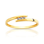 Bague or 750 jaune diamant