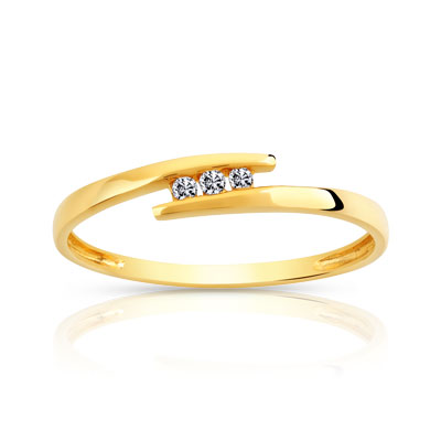 Bague or 750 jaune diamant