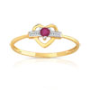 Bague or 750 2 tons rubis