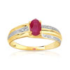 Bague or 750 2 tons rubis et diamant
