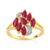 Bague or 750 2 tons rubis et diamant