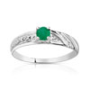 Bague or 750 blanc émeraude et diamant