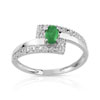 Bague or 750 blanc émeraude