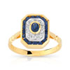 Bague or 750 2 tons saphir et diamant