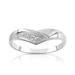 Bague or 750 blanc diamant