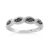 Bague or 750 blanc diamant noir