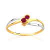 Bague or 750 2 tons rubis