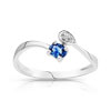 Bague or 750 blanc saphir et diamant