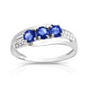 Bague or 750 blanc saphir et diamant