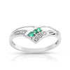 Bague or 750 blanc émeraude et diamant