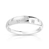 Bague or 750 blanc diamant