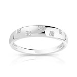 Bague or 750 blanc diamant