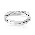 Bague or 750 blanc diamant
