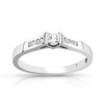 Bague or 750 blanc diamant