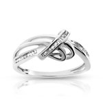 Bague or 750 blanc diamant