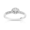 Bague or 750 blanc diamant