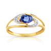 Bague or 750 2 tons saphir et diamant