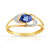 Bague or 750 2 tons saphir et diamant