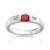 Bague or 750 blanc rubis et diamant
