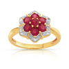 Bague or 750 2 tons rubis et diamant
