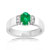 Bague or 750 blanc &eacute;meraude et diamant