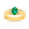 Bague or 750 émeraude et diamant