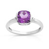 Bague or 750 blanc améthyste et diamant