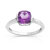 Bague or 750 blanc am&eacute;thyste et diamant