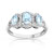 Bague or 750 blanc aigue-marine et diamant