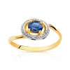 Bague or 750 2 tons saphir et diamant