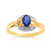 Bague or 750 2 tons saphir et diamant