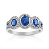 Bague or 750 blanc saphir et diamant