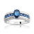 Bague or 750 blanc saphir et diamant