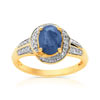 Bague or 750 2 tons saphir et diamant
