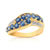Bague or 750 2 tons saphir et diamant