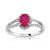 Bague or 750 blanc rubis et diamant