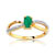 Bague or 750 2 tons &eacute;meraude et diamant